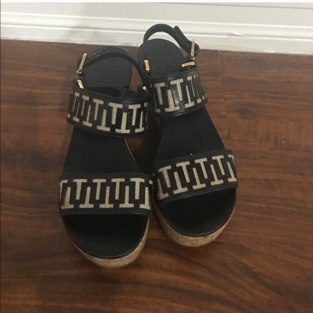 Tory Burch Mid- Wedge Regan Platform Sandals